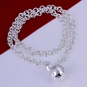 Sterling Silver Plated Love Star Charm Necklace
